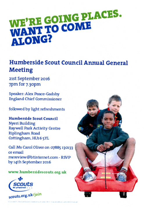 Humberside County AGM - The County AGM is on Wednesday 21st September 2016, star...